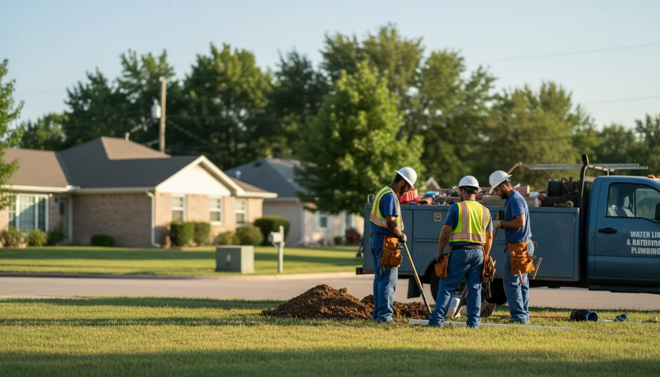 Residential water line and bathroom plumbing service in Bethel, OH